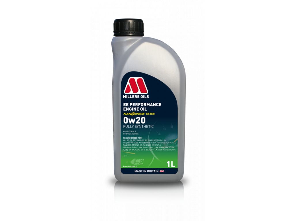 Millers Oils EE Performance 0W20 (API SP/ILSAC, vybraná OEM schválení)