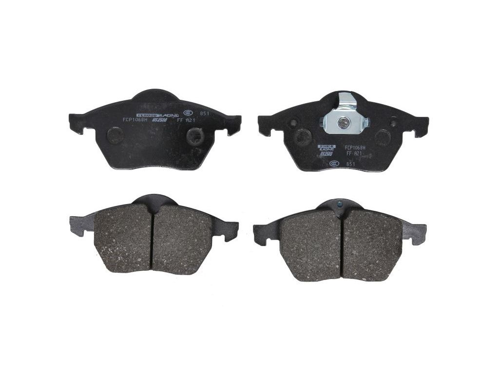 Ferodo Racing FCP1068H – DS2500 | přední | sportovní brzdové destičky pro trackday a dynamickou jízdu Sportovní směs DS2500 – μ ≈ 0,41 v rozsahu 0–500 °C. Ideální pro trackday, rychlou silniční jízdu a lehké závodní použití.