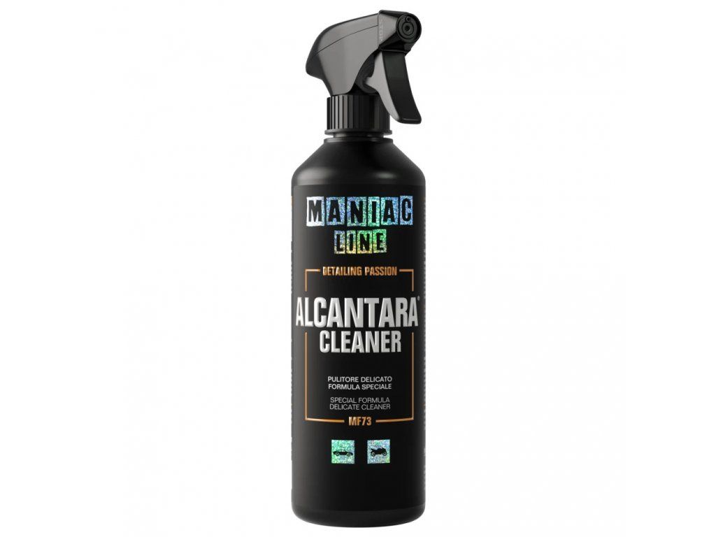 Maniac Line Alcantara Cleaner | čistič Alcantary 500 ml Šetrný čistič Alcantary a textilních potahů – čistí do hloubky bez poškození vláken