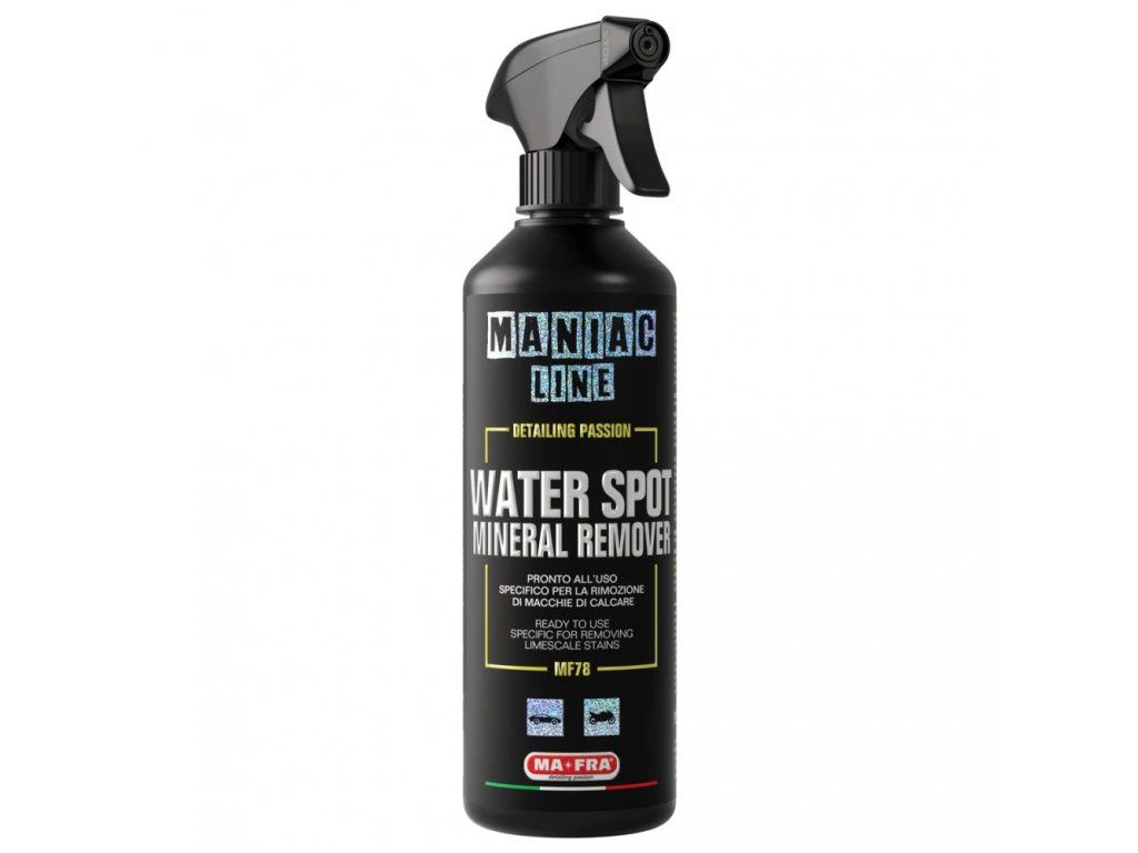 Maniac Line Water Spot Mineral Remover | odstraňovač vodních skvrn a minerálů 500 ml Silně kyselý čistič s pH 1 pro odstranění vodních skvrn, minerálů a vápenatých zbytků