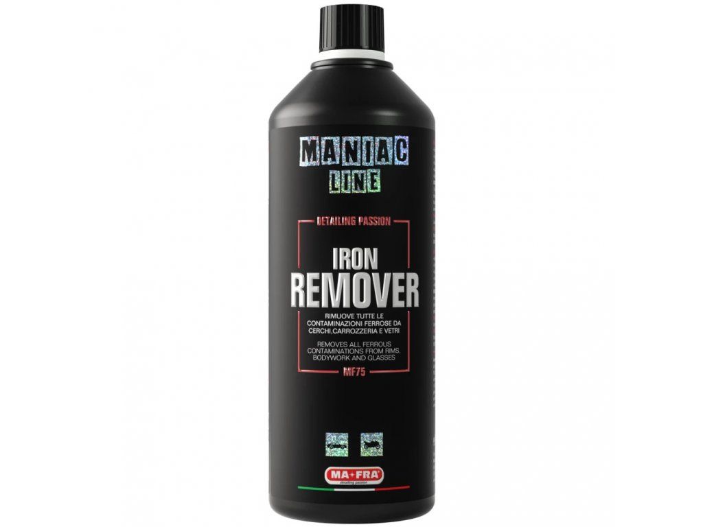 Maniac Line Iron Remover | odstraňovač polétavé rzi a kovových částic 1000 ml Bezpečná dekontaminace laku, kol a brzdového prachu
