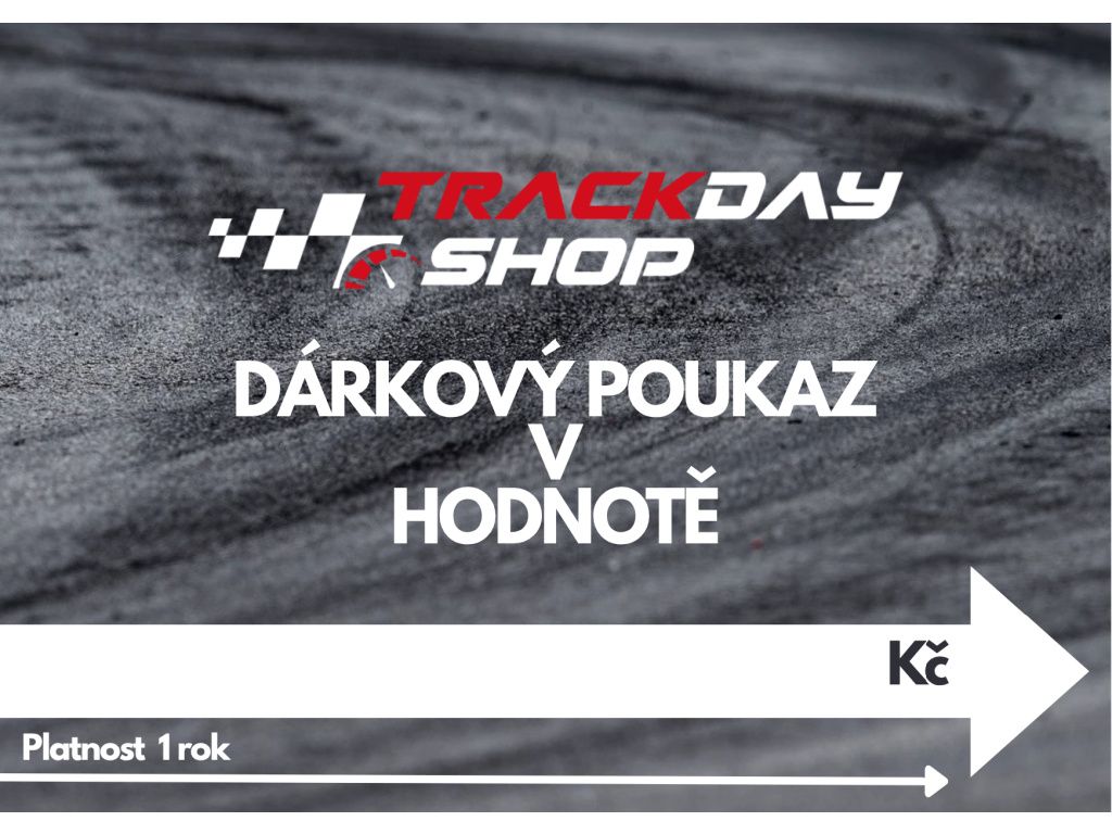 Trackdayshop.cz Dárkový poukaz | potěšte každého automobilového nadšence Ideální dárek pro milovníky aut, motorsportu a výkonu